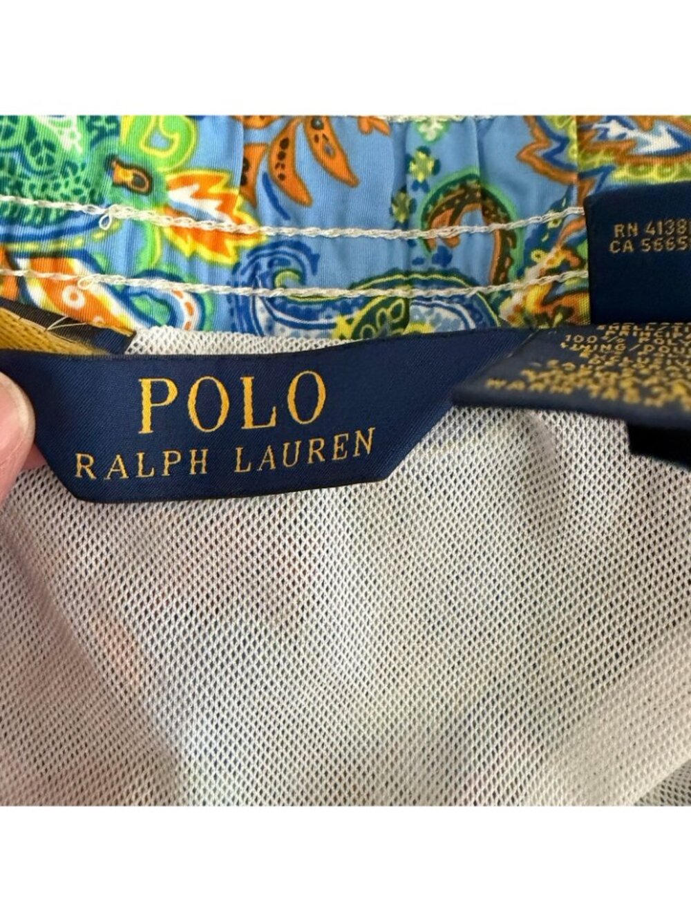 Polo Ralph Lauren Swim Trunks Men's XL Blue Floral Pattern 3-Pocket Short - Picture 8 of 10